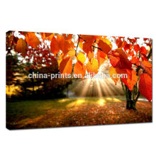 Red Leaves Picture Print On Canvas/Natural Canvas Print For Home Decor/Cotton Canvas Art
